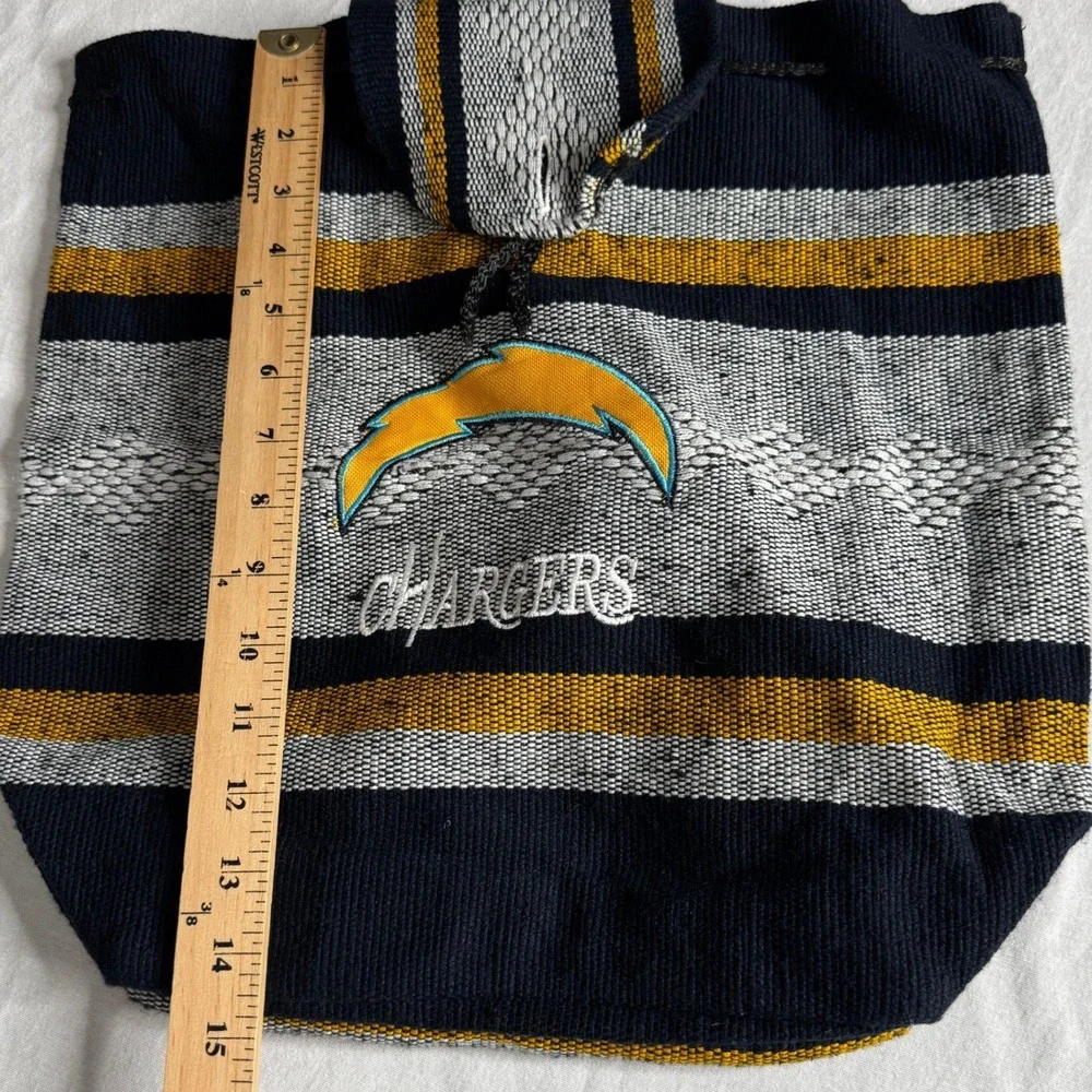 Los Angeles Chargers Woven Baja Knapsack Backpack Striped NFL Bag
